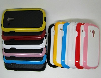 廠家供應三星i8190手機套/Galaxy s3 mini立體墻雙色保護套